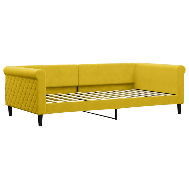 daybed med udtræk 100x200 cm velour gul