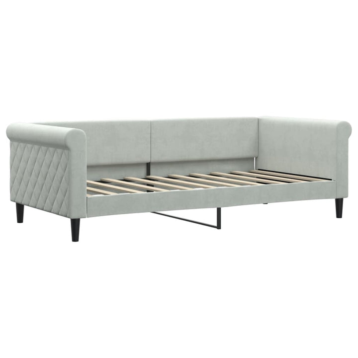 daybed med udtræk 90x190 cm velour lysegrå