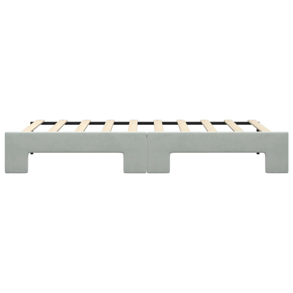 daybed med udtræk 90x190 cm velour lysegrå