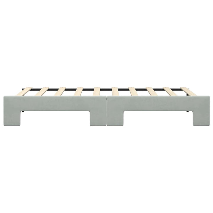 daybed med udtræk 90x190 cm velour lysegrå