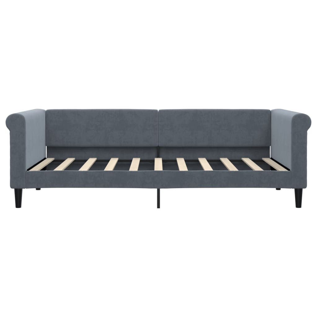 daybed med udtræk 90x190 cm velour mørkegrå