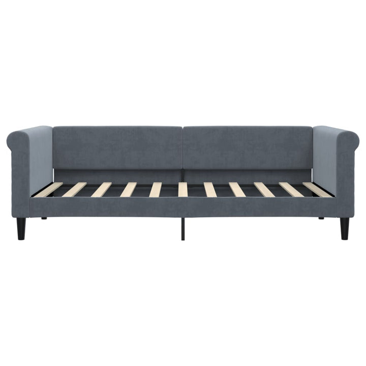 daybed med udtræk 90x190 cm velour mørkegrå