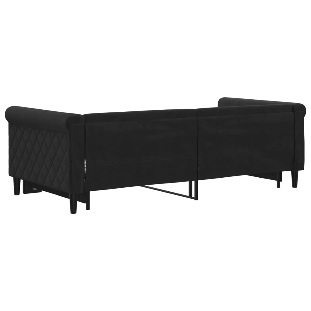 daybed med udtræk 90x190 cm velour sort