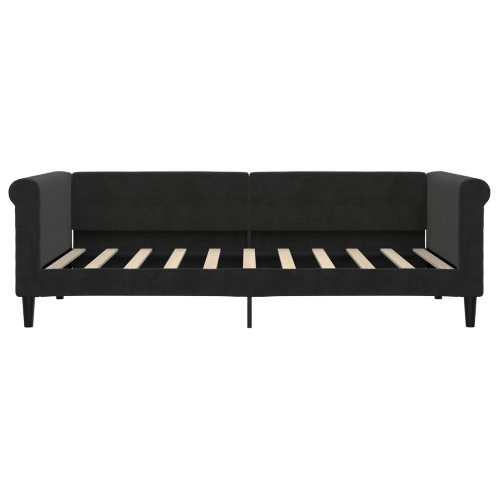daybed med udtræk 90x190 cm velour sort