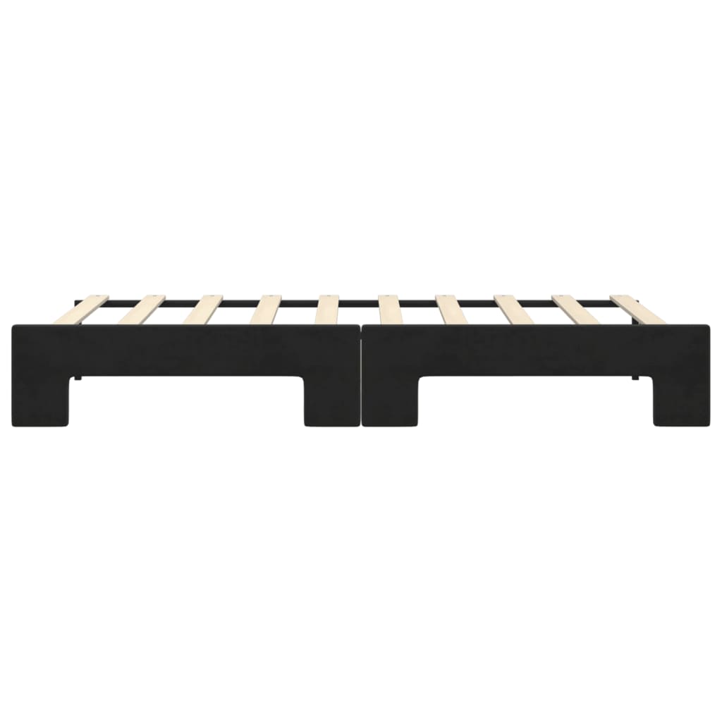 daybed med udtræk 90x190 cm velour sort