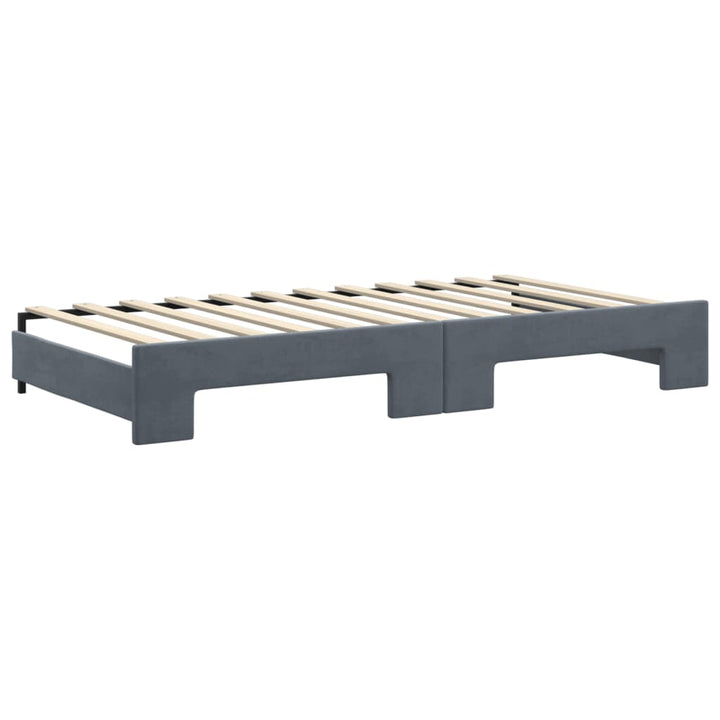 daybed med udtræk og madras 100x200 cm velour mørkegrå