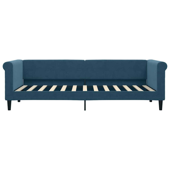 daybed med udtræk og skuffer 80x200 cm stof blå
