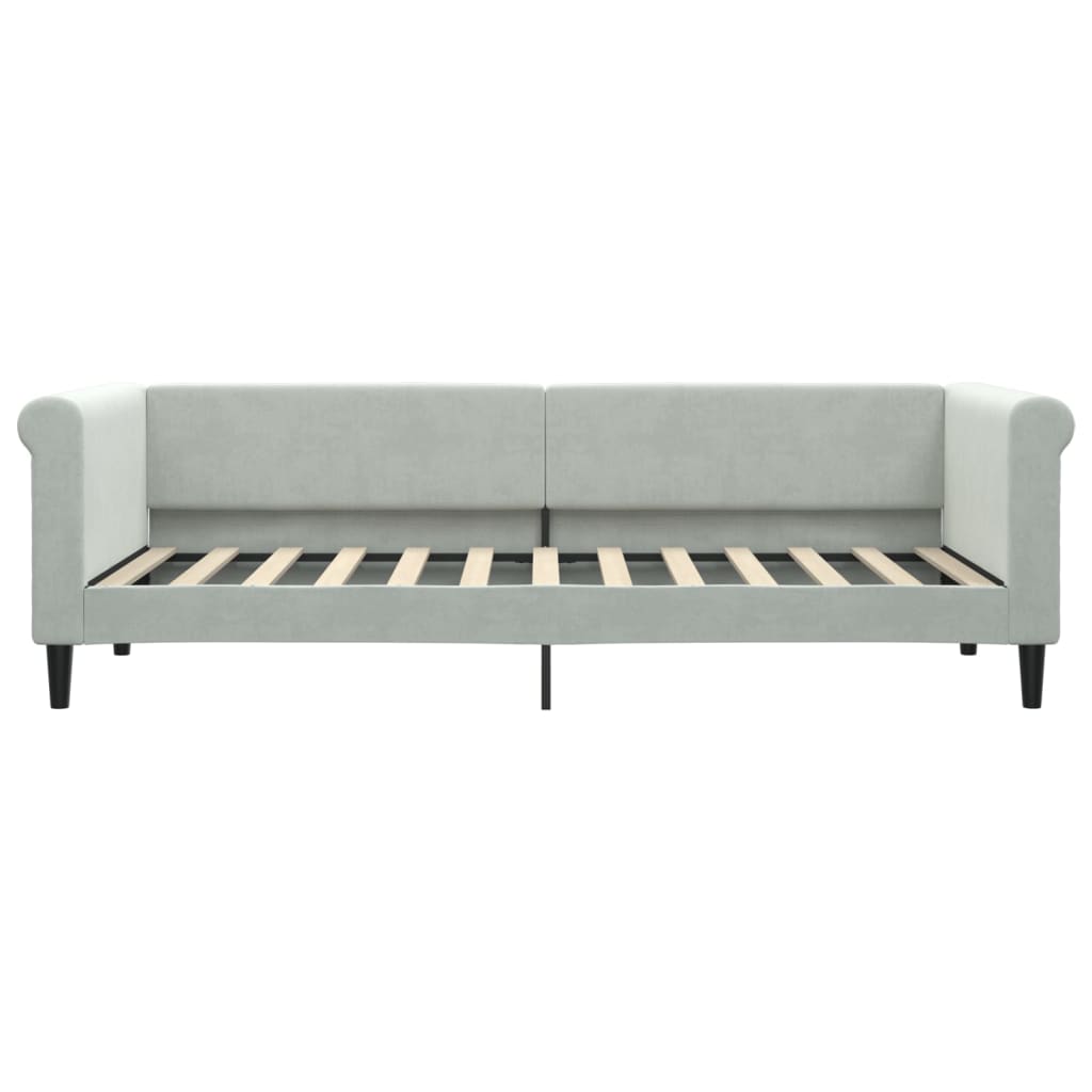 daybed med udtræk og skuffer 80x200 cm velour lysegrå