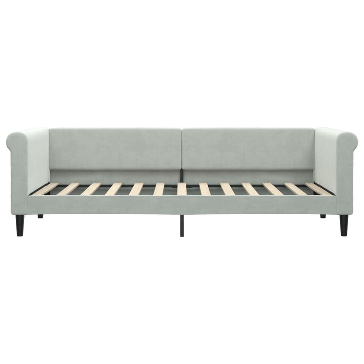 daybed med udtræk og skuffer 80x200 cm velour lysegrå