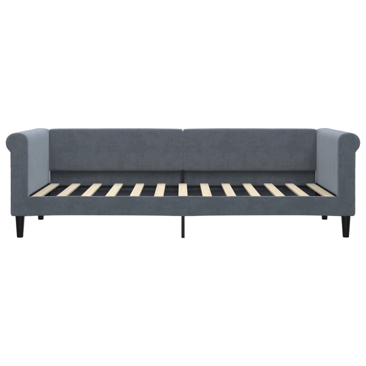 daybed med udtræk og skuffer 80x200 cm velour mørkegrå