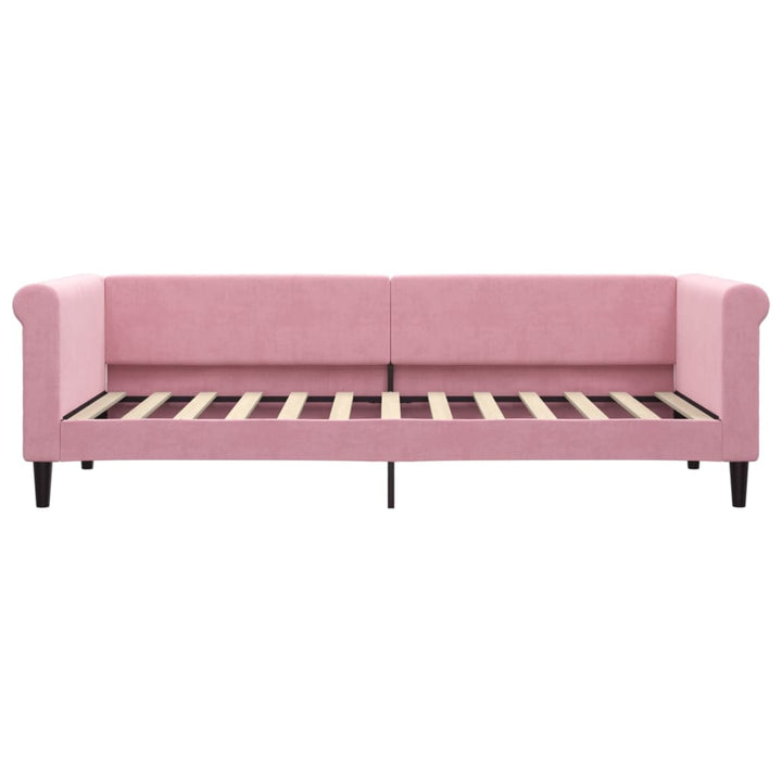 daybed med udtræk og skuffer 80x200 cm velour lyserød