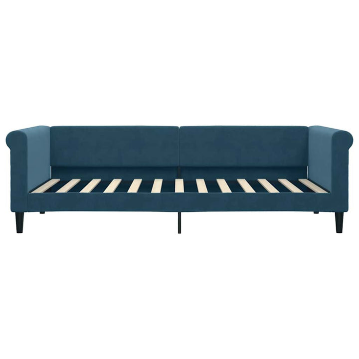 daybed med udtræk og skuffer 90x200 cm velour blå