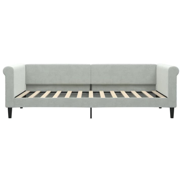 daybed med udtræk og skuffer 90x200 cm velour lysegrå