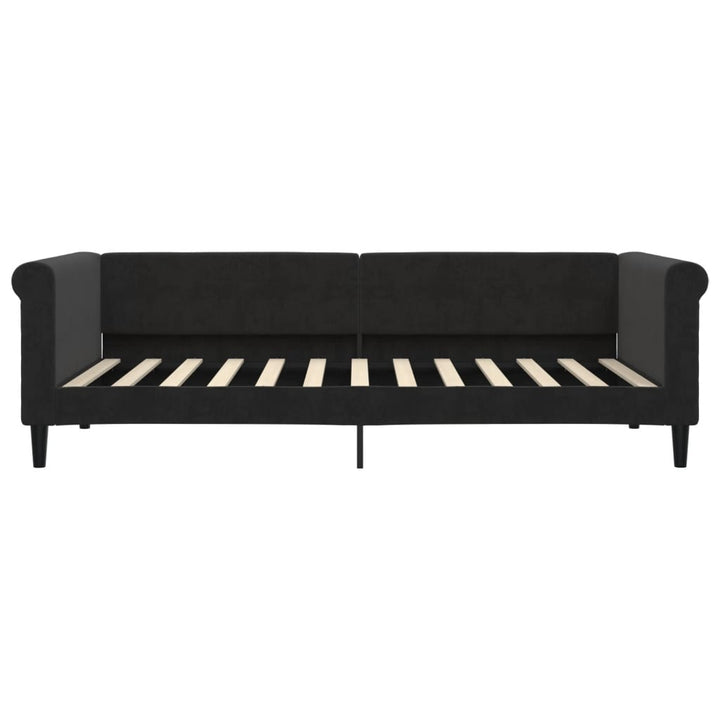 daybed med udtræk og skuffer 90x200 cm velour sort