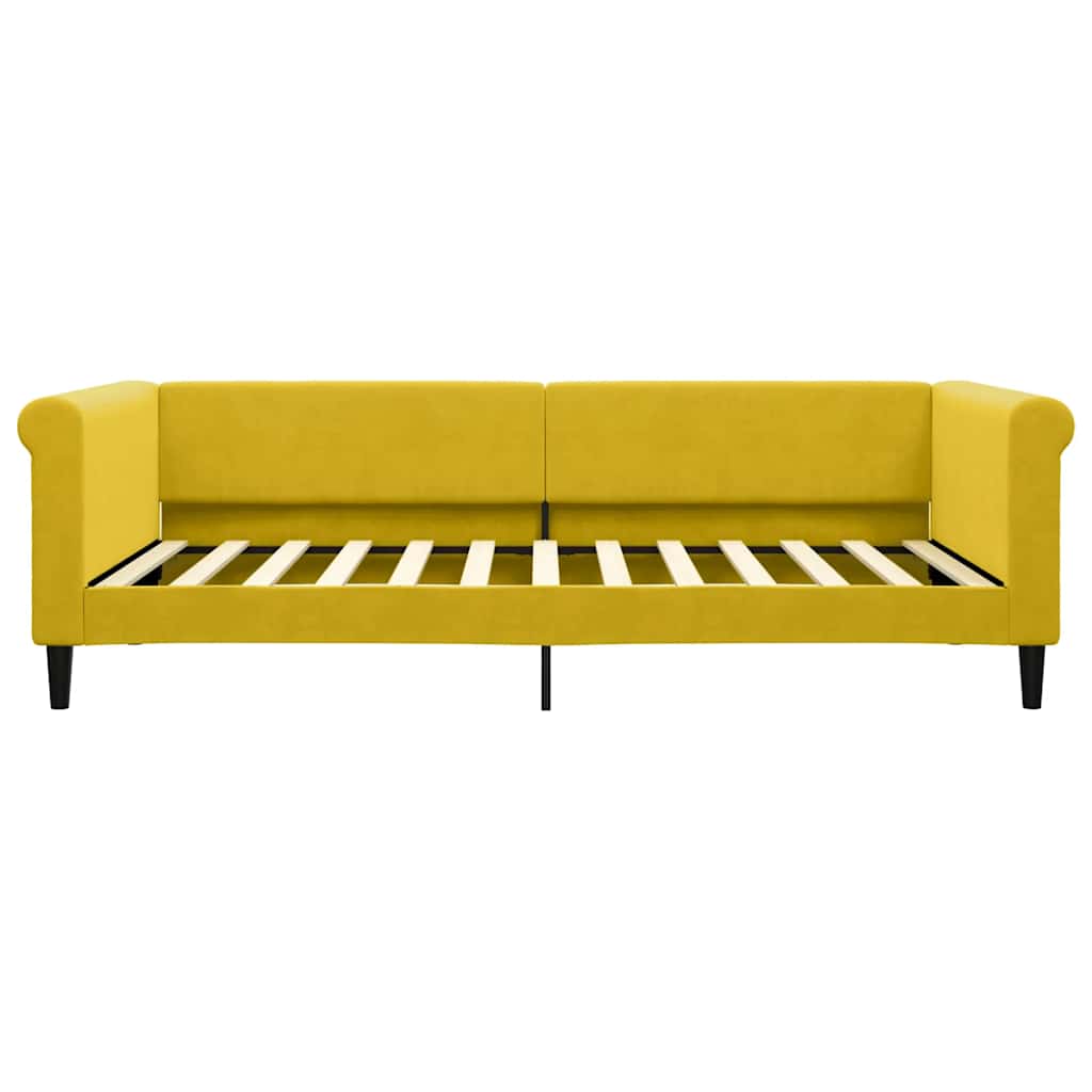 daybed med udtræk og skuffer 100x200 cm velour gul