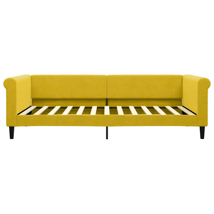 daybed med udtræk og skuffer 100x200 cm velour gul