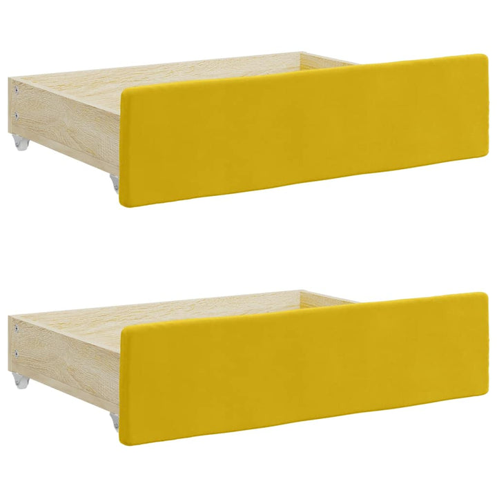 daybed med udtræk og skuffer 100x200 cm velour gul