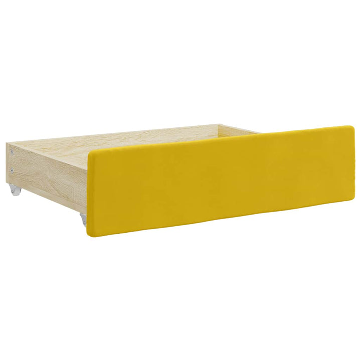 daybed med udtræk og skuffer 100x200 cm velour gul