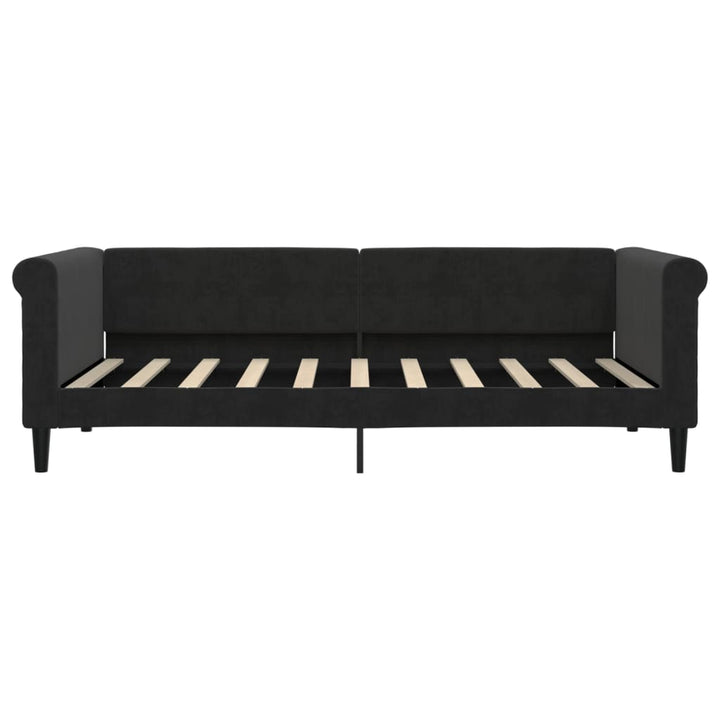 daybed med udtræk og skuffer 90x190 cm velour sort