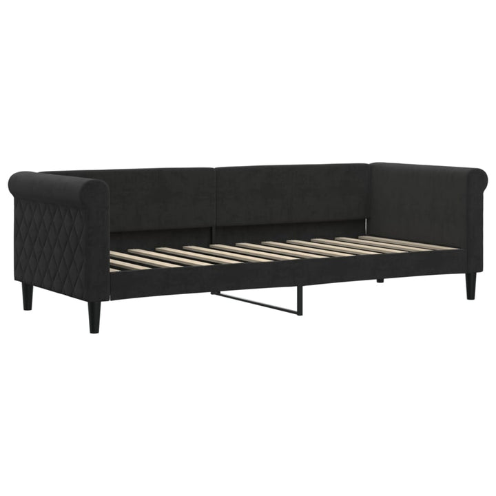 daybed med udtræk og skuffer 80x200 cm velour sort