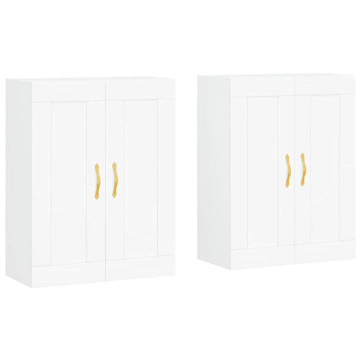 vægskabe 2 stk. konstrueret træ hvid