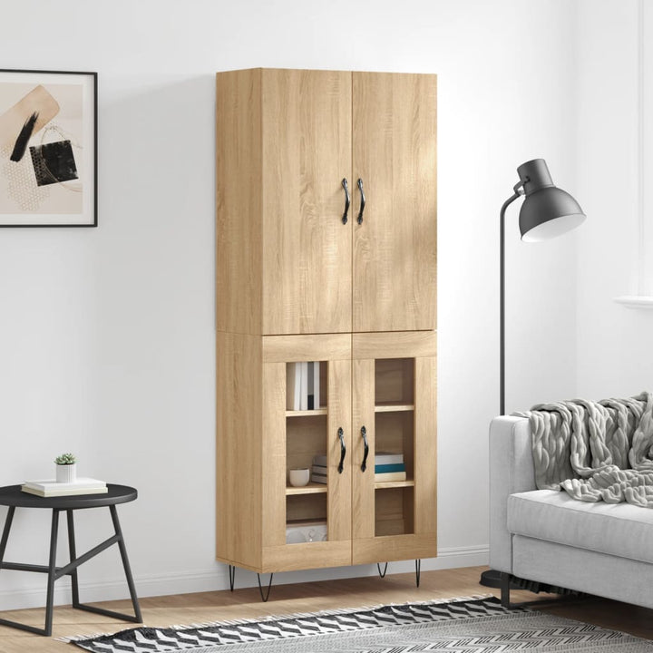 højskab 69,5x34x180 cm konstrueret træ sonoma-eg