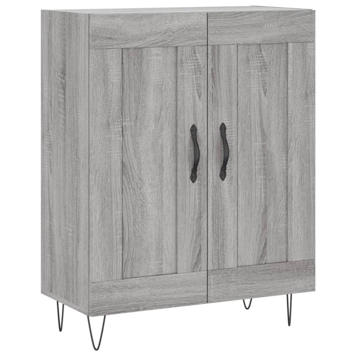 højskab 69,5x34x180 cm konstrueret træ grå sonoma-eg