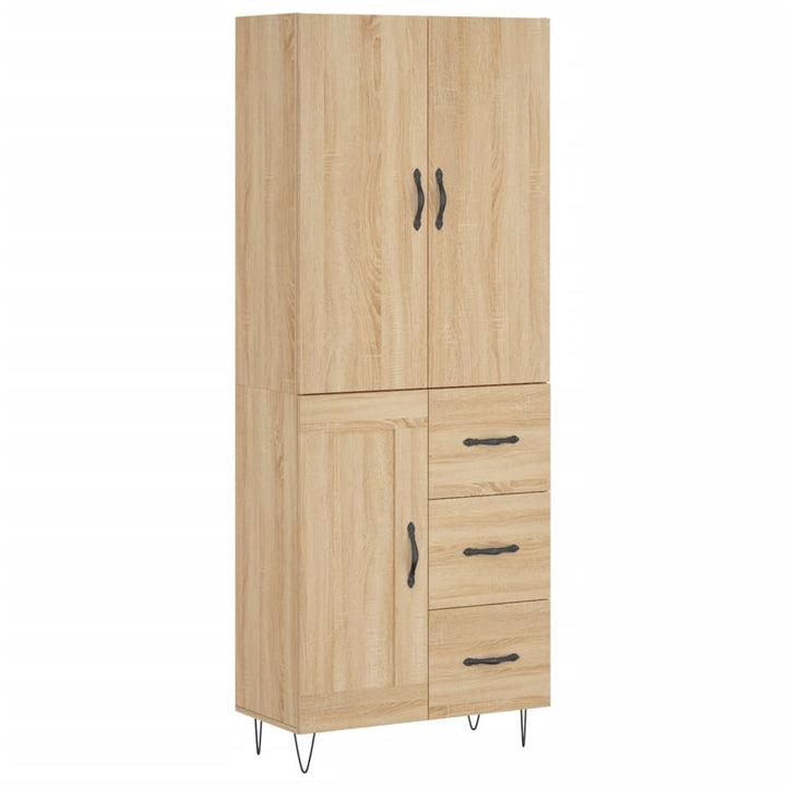 højskab 69,5x34x180 cm konstrueret træ sonoma-eg