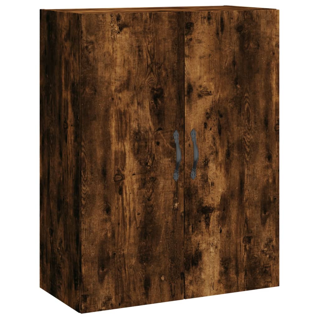 højskab 69,5x34x180 cm konstrueret træ røget egetræsfarve