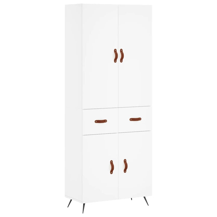højskab 69,5x34x180 cm konstrueret træ hvid