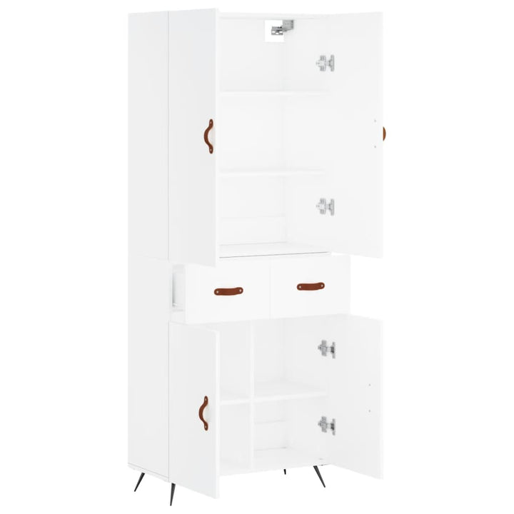 højskab 69,5x34x180 cm konstrueret træ hvid
