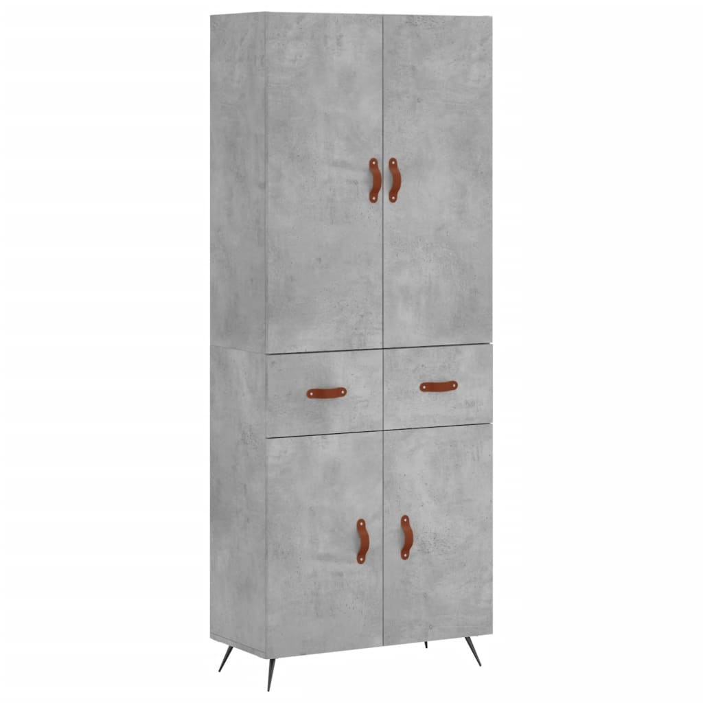 højskab 69,5x34x180 cm konstrueret træ betongrå