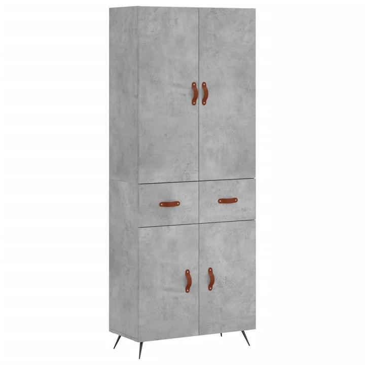 højskab 69,5x34x180 cm konstrueret træ betongrå