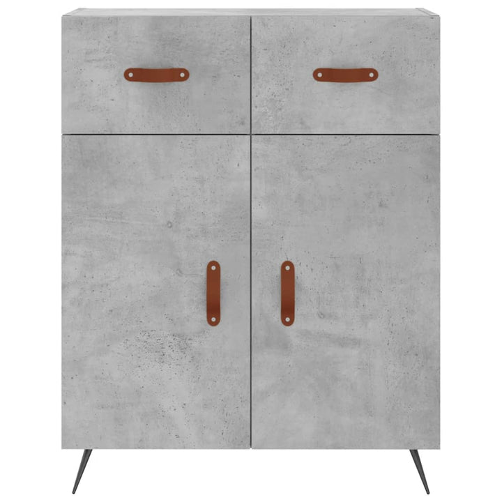 højskab 69,5x34x180 cm konstrueret træ betongrå