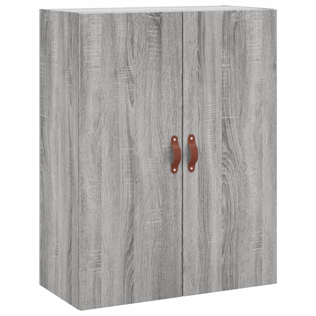 højskab 69,5x34x180 cm konstrueret træ grå sonoma-eg