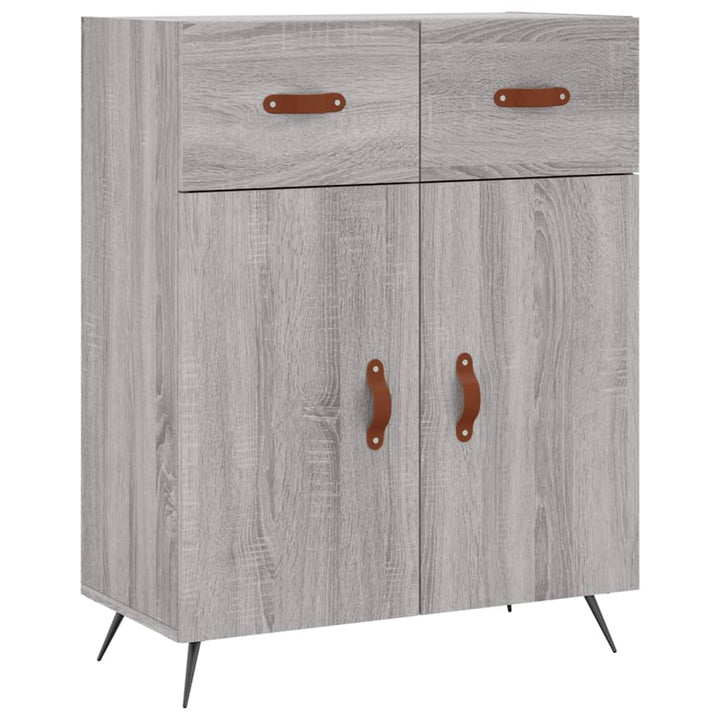 højskab 69,5x34x180 cm konstrueret træ grå sonoma-eg