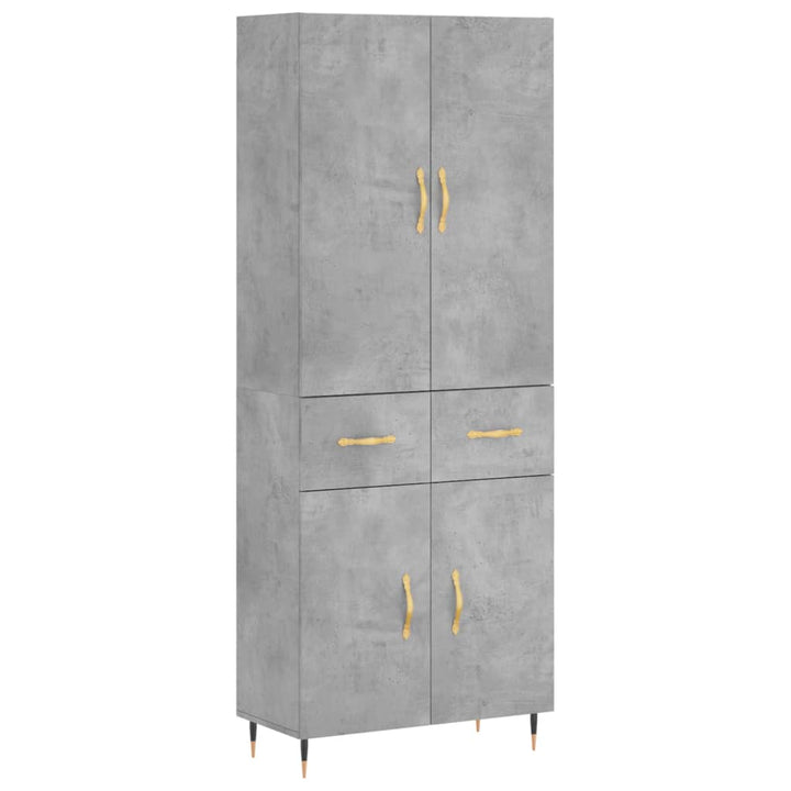 højskab 69,5x34x180 cm konstrueret træ betongrå