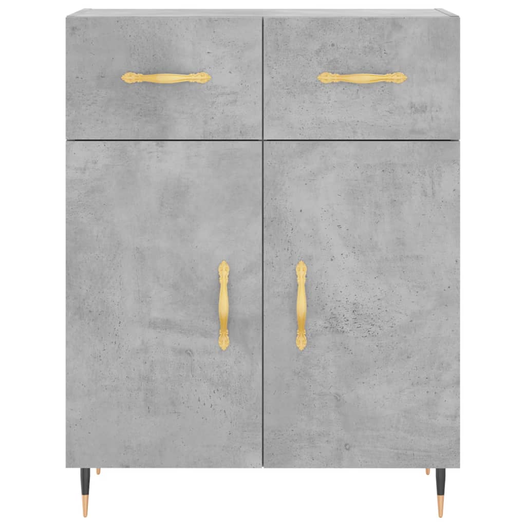 højskab 69,5x34x180 cm konstrueret træ betongrå