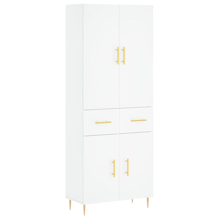 højskab 69,5x34x180 cm konstrueret træ hvid