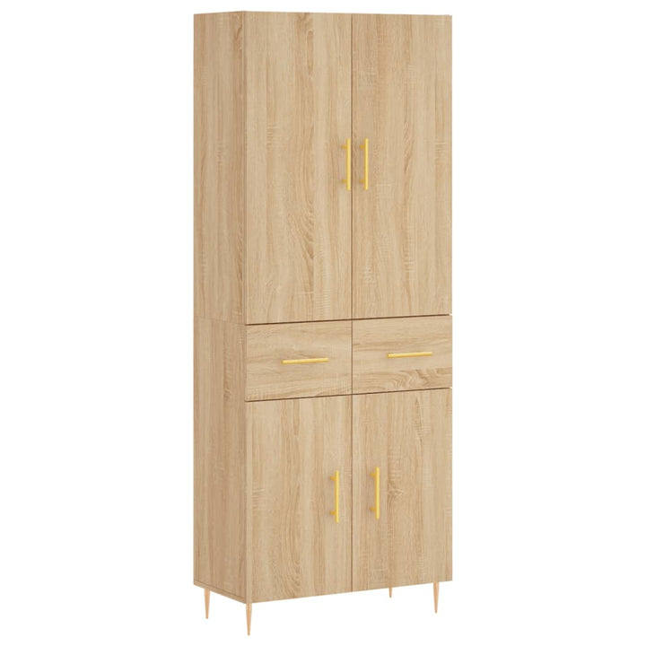 højskab 69,5x34x180 cm konstrueret træ sonoma-eg