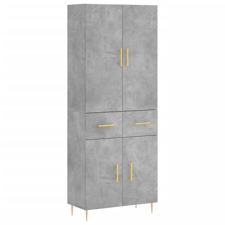 højskab 69,5x34x180 cm konstrueret træ betongrå