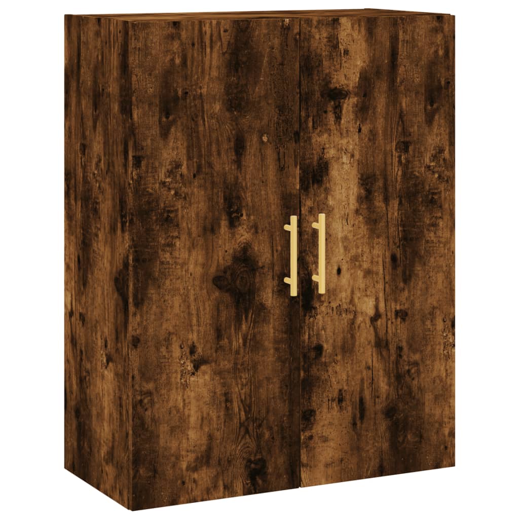 højskab 69,5x34x180 cm konstrueret træ røget egetræsfarve