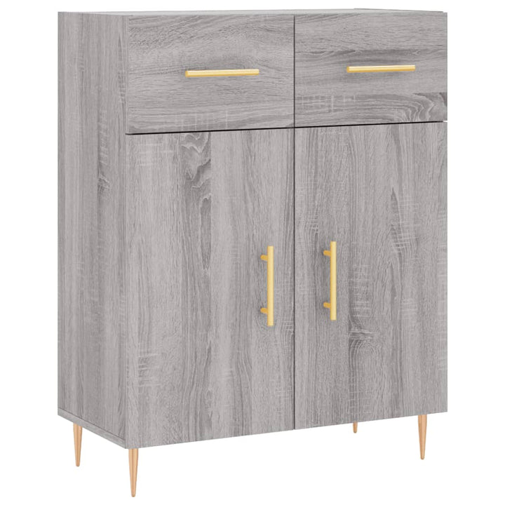 højskab 69,5x34x180 cm konstrueret træ grå sonoma-eg