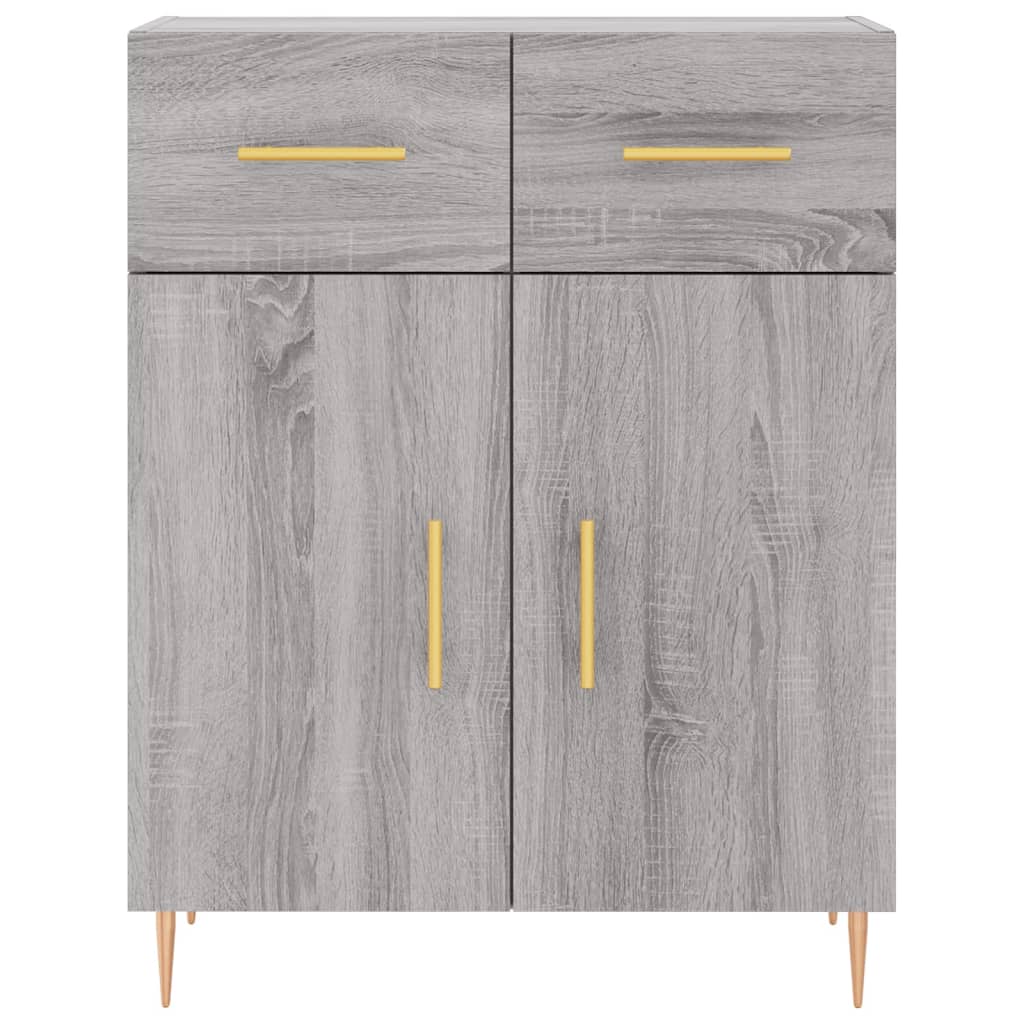 højskab 69,5x34x180 cm konstrueret træ grå sonoma-eg