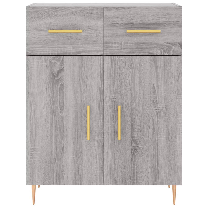 højskab 69,5x34x180 cm konstrueret træ grå sonoma-eg