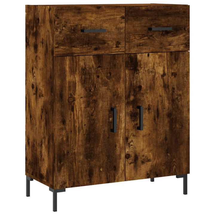 højskab 69,5x34x180 cm konstrueret træ røget egetræsfarve