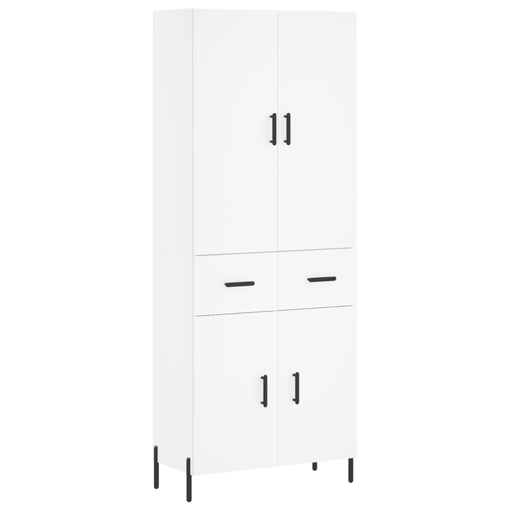 højskab 69,5x34x180 cm konstrueret træ hvid