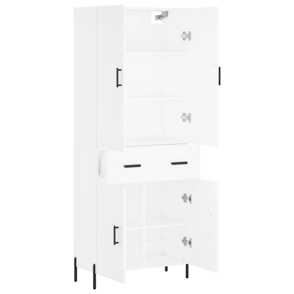 højskab 69,5x34x180 cm konstrueret træ hvid