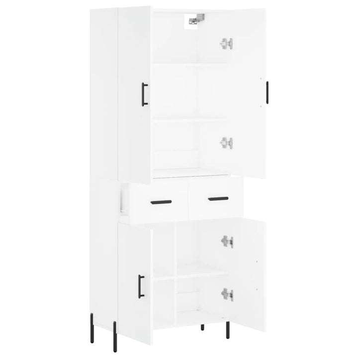højskab 69,5x34x180 cm konstrueret træ hvid