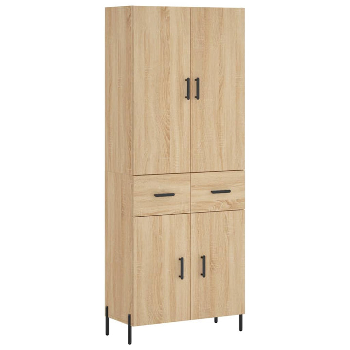 højskab 69,5x34x180 cm konstrueret træ sonoma-eg